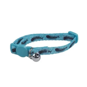 M-Pets Cat Collar - Blue & Black Fishes