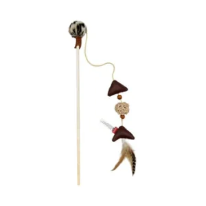Cat Toys - Eco Line Feather Teaser with Silvervine and Leatherette