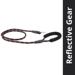 Reflective Nylon Rope Leash for Dogs (Black/Red)