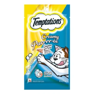 Temptations Creamy Purrrr-ee Cat Treats, Chicken & Tuna Flavour - 48 g (4 pieces)