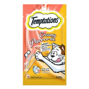 Temptations Creamy Purrrr-ee Cat Treats - Salmon & Cheese (4 pcs)