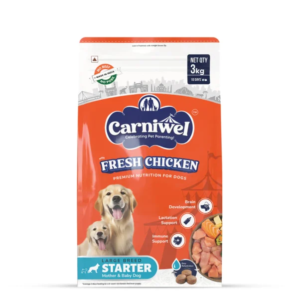 Carniwel Fresh Chicken Dry Dog Food for Large Breed, Starter - Image 2