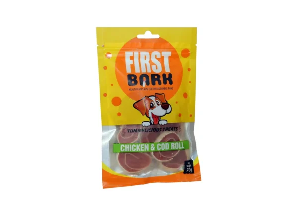 First Bark Chicken & Cod Roll Dog Treat - 70 g